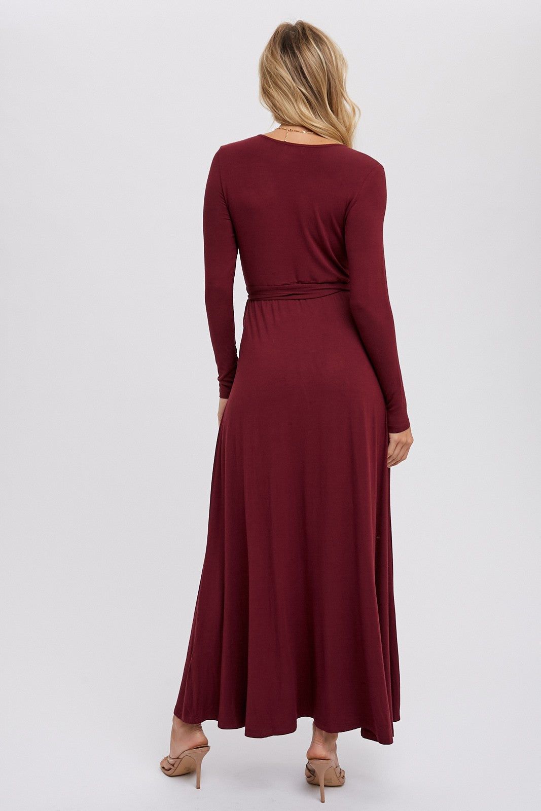 Wine Knit Wrap Maxi Dress sold by Pinkblush product image thumbnail 3