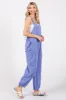 Lavender Racerback Drawstring Side Pocket Jumpsuit sold by Pinkblush