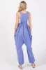 Lavender Racerback Drawstring Side Pocket Jumpsuit sold by Pinkblush