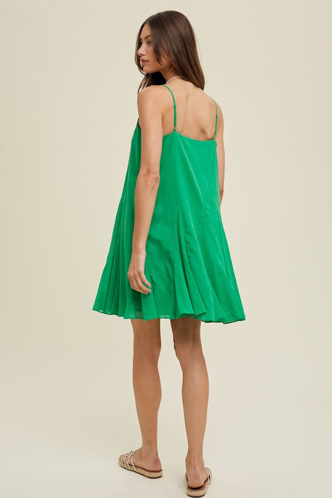 Green Flared Detail Mini Dress sold by Pinkblush product image thumbnail 4