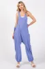 Lavender Racerback Drawstring Side Pocket Jumpsuit sold by Pinkblush