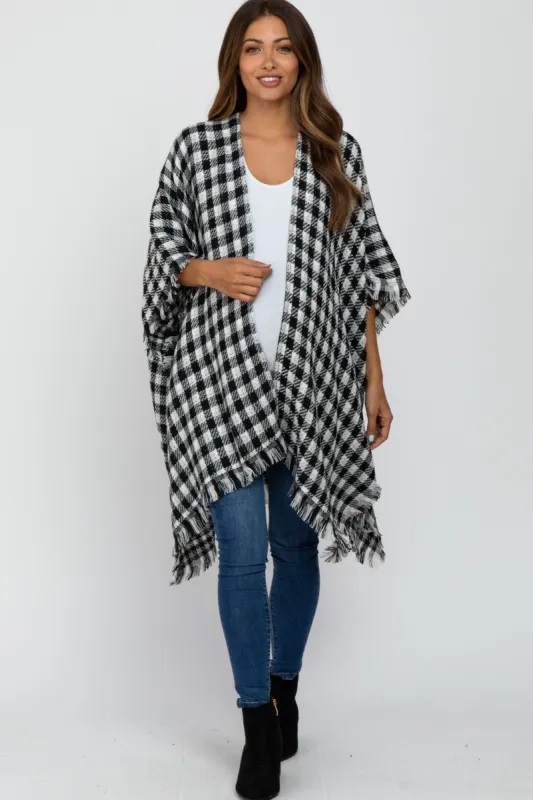 Ivory Houndstooth Maternity Sweater Poncho sold by Pinkblush