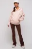Light Pink Front Pocket Hooded Fleece Maternity Sweatshirt sold by Pinkblush