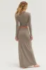 Ash Long Sleeve Crop Top And Skirt Set sold by Pinkblush