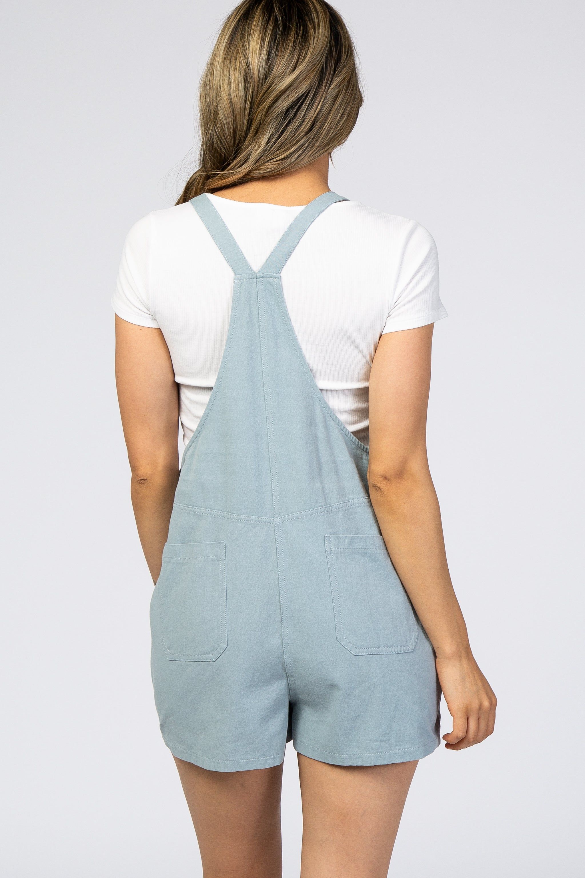 Light Blue Tie Knot Short Overalls sold by Pinkblush product image thumbnail 4