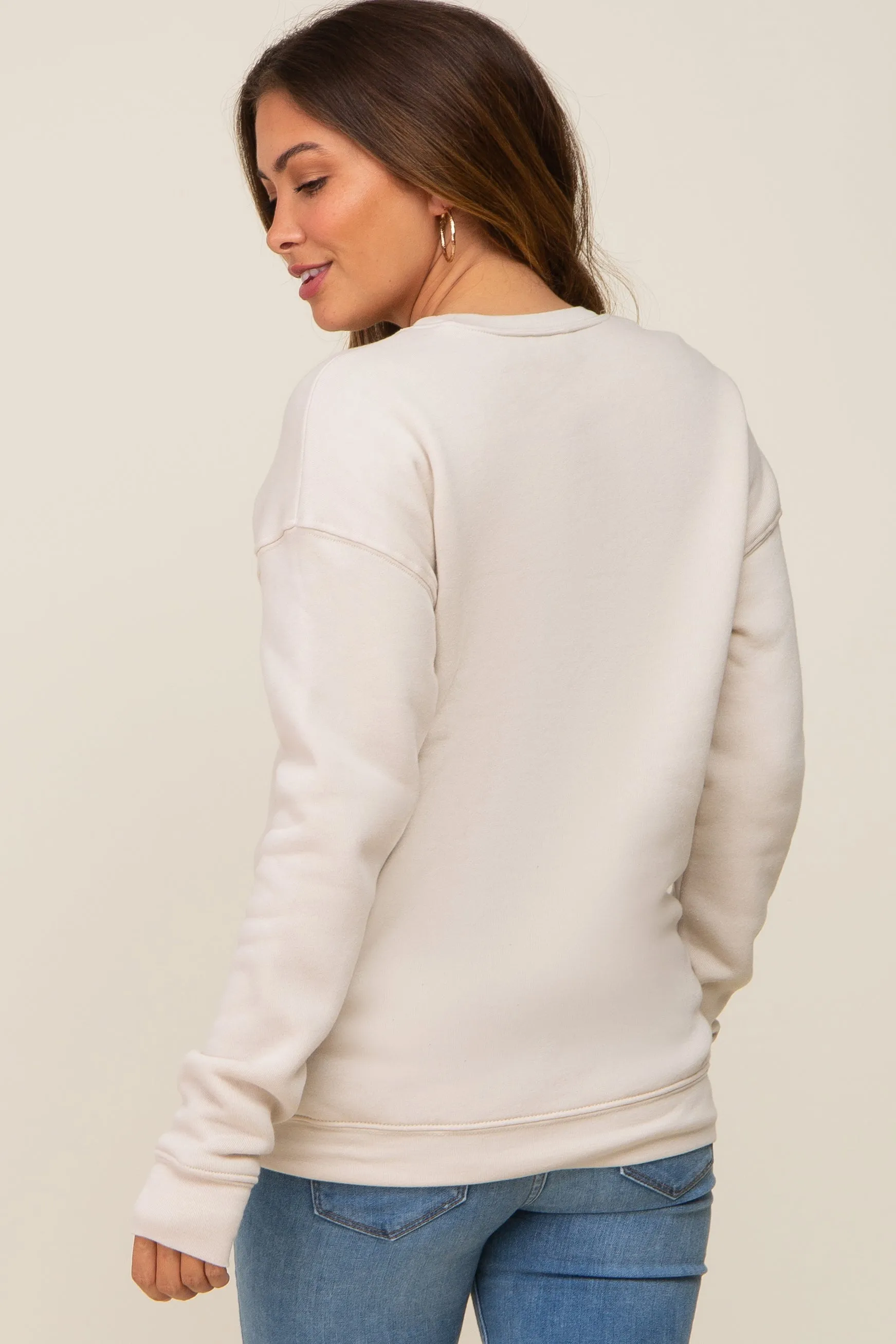 Cream Ultra Soft Mother Maternity Sweatshirt sold by Pinkblush product image thumbnail 3