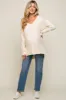 Cream Oversized Knit Side Slit Maternity Top sold by Pinkblush