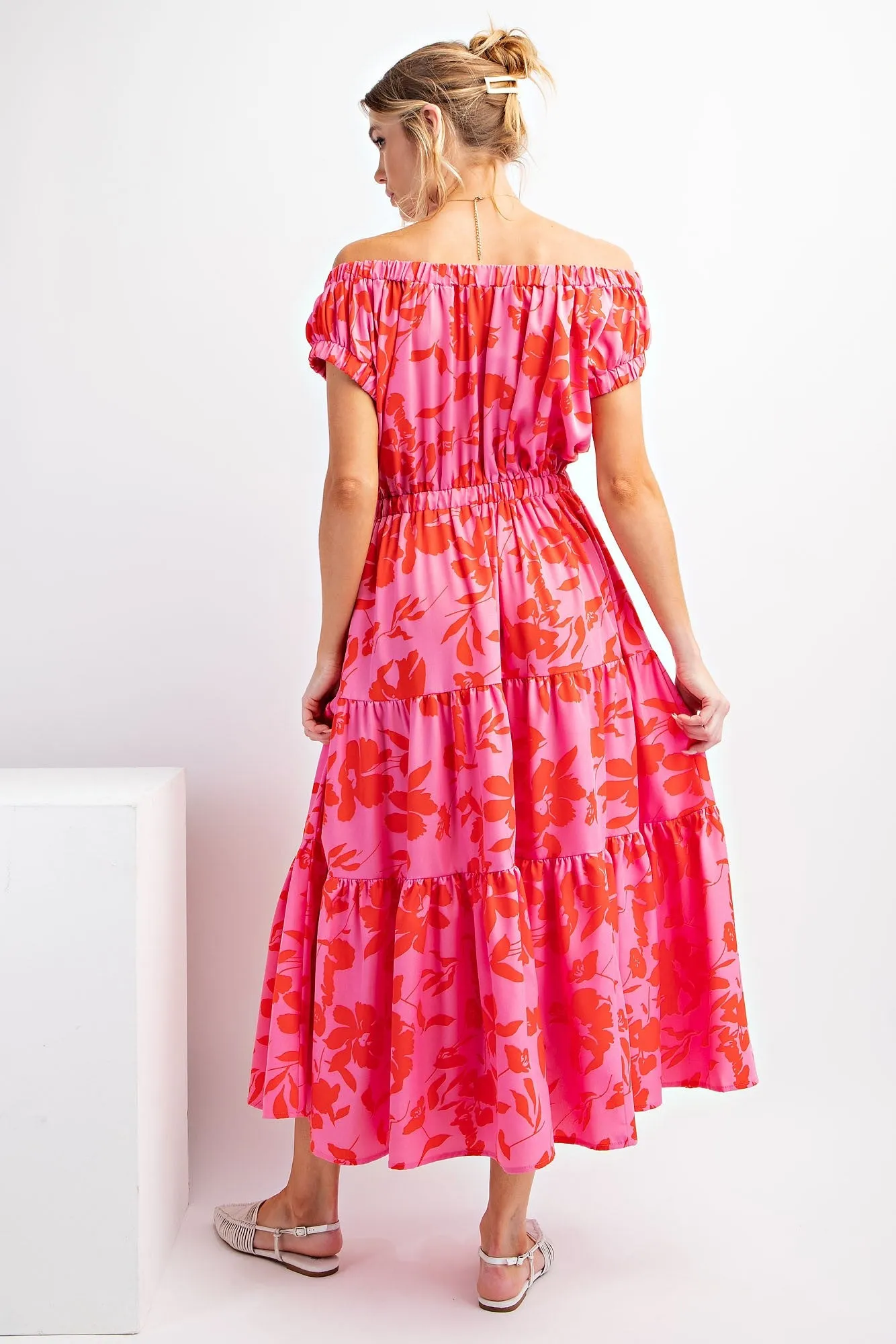 Pink Red Floral Print Maxi Dress sold by Pinkblush product image thumbnail 4