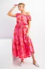 Pink Red Floral Print Maxi Dress sold by Pinkblush