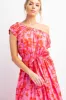 Pink Red Floral Print Maxi Dress sold by Pinkblush