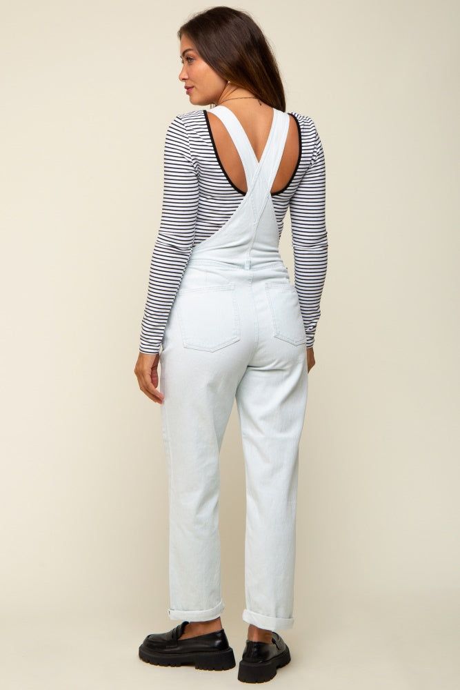 Light Blue Cuffed Denim Maternity Overalls sold by Pinkblush product image thumbnail 4