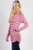 Mauve Striped Ruched Top sold by Pinkblush
