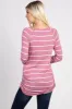 Mauve Striped Ruched Top sold by Pinkblush