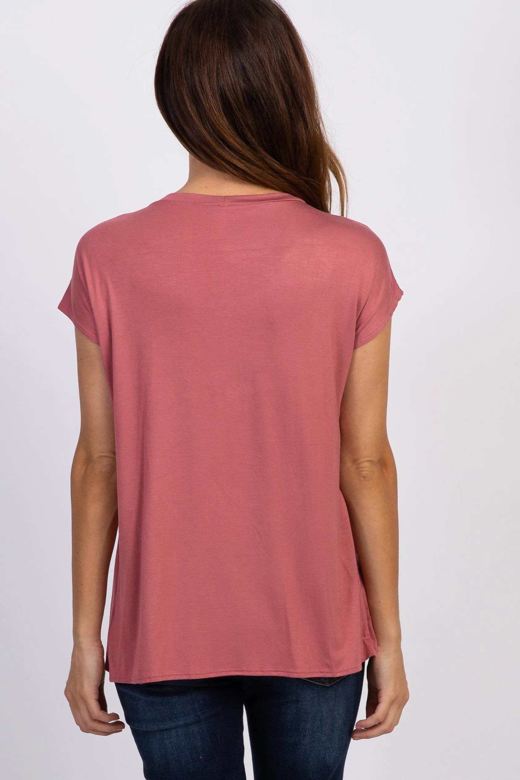 Mauve Layered Wrap Front Nursing Top sold by Pinkblush product image thumbnail 3