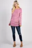 Mauve Striped Ruched Top sold by Pinkblush