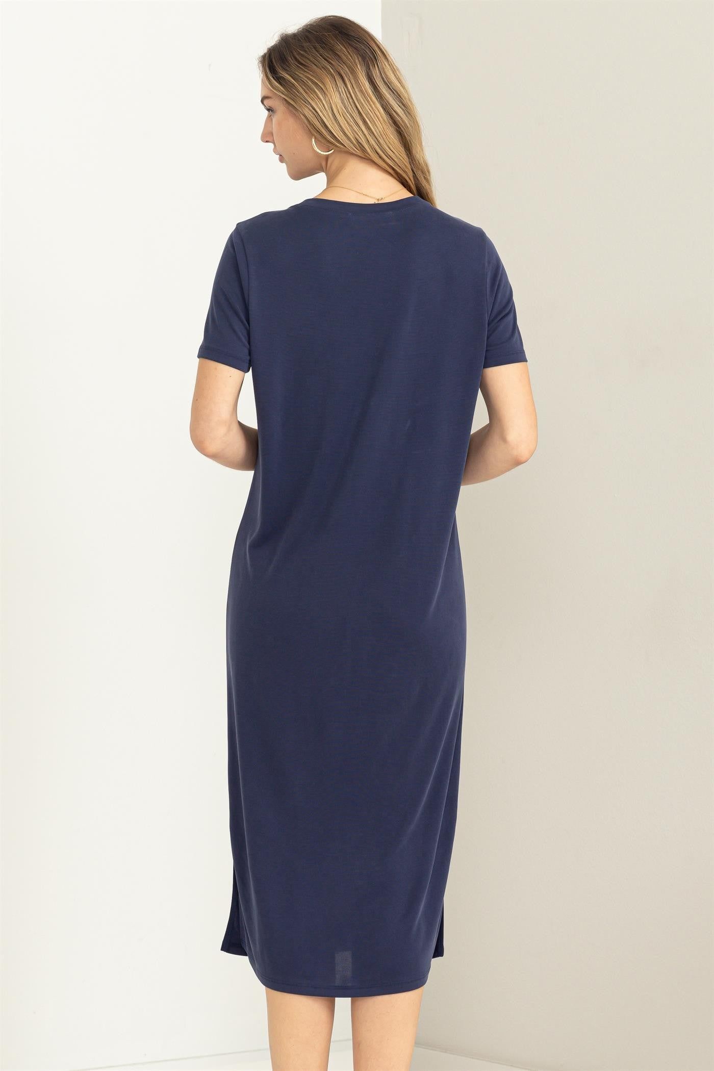 Navy Midi T-Shirt Dress sold by Pinkblush product image thumbnail 5