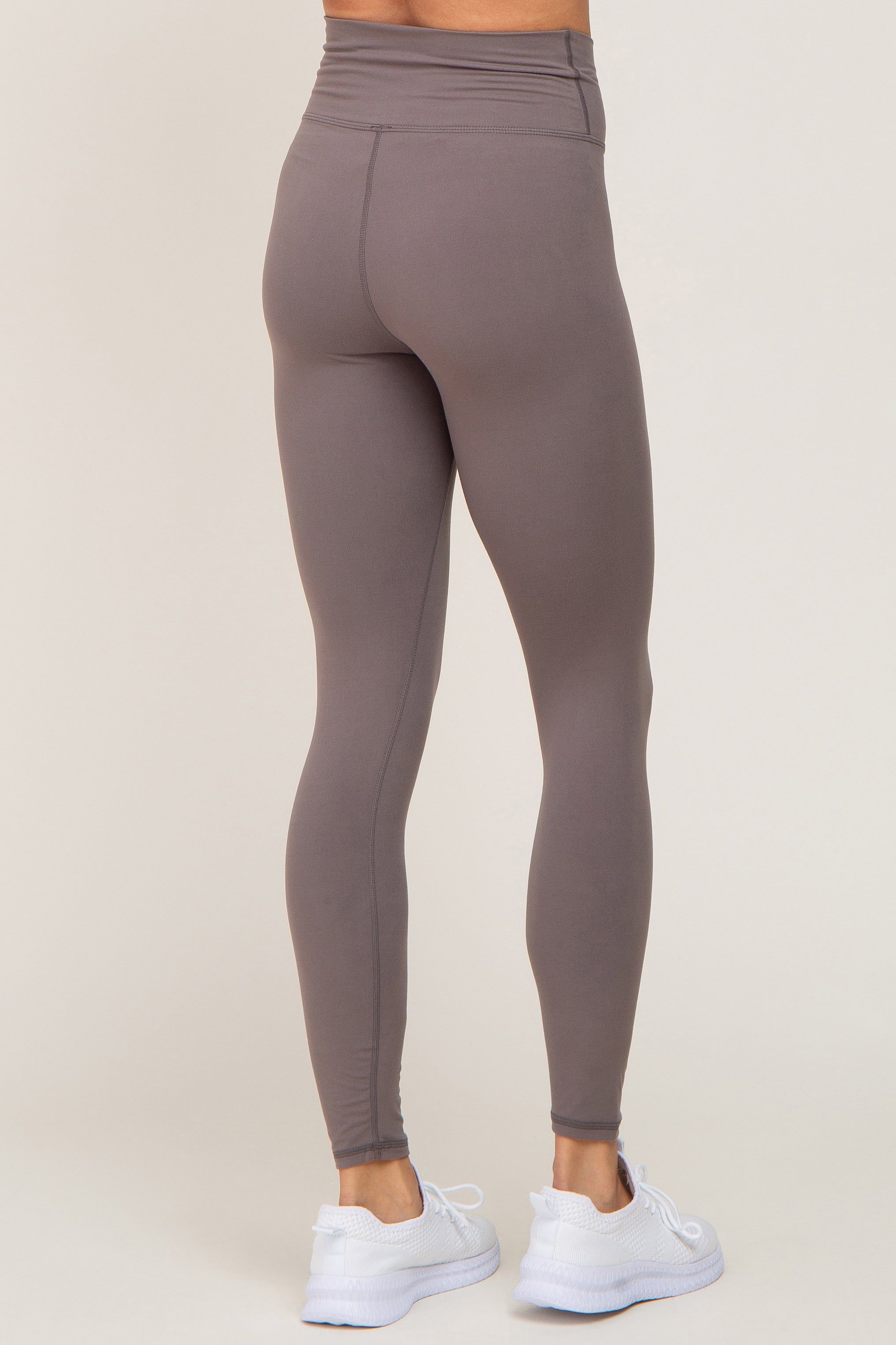 Grey Crossover Waist Leggings sold by Pinkblush product image thumbnail 4
