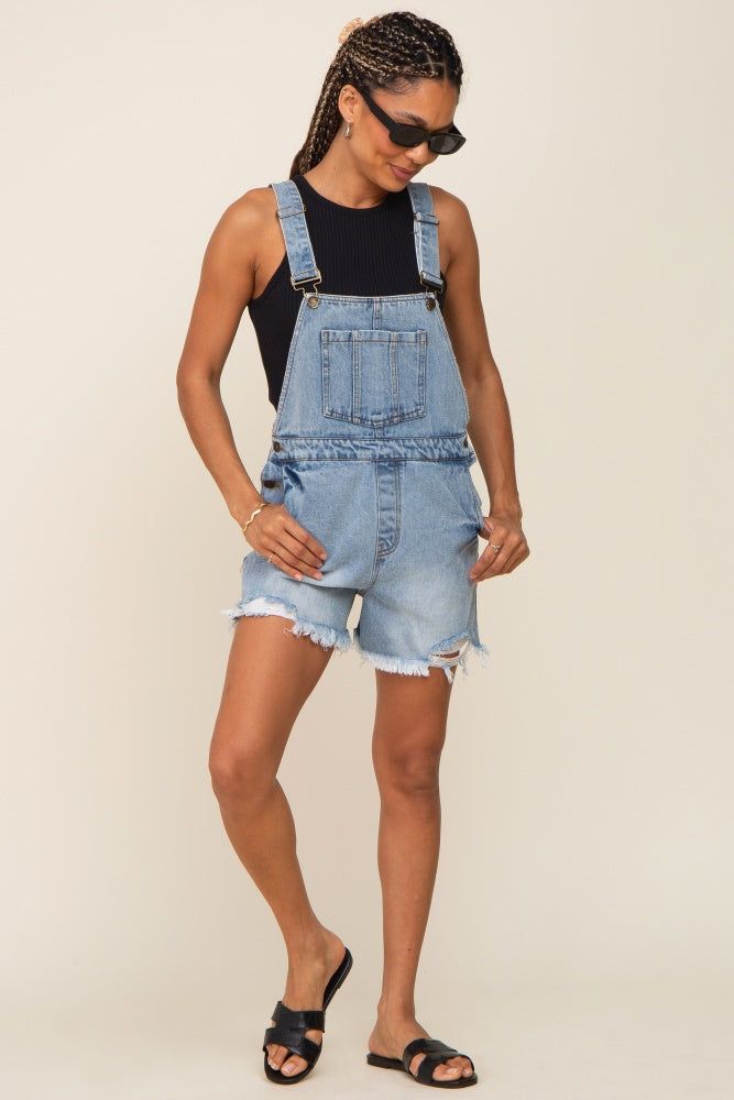 Blue Distressed Short Overalls sold by Pinkblush product image thumbnail 4