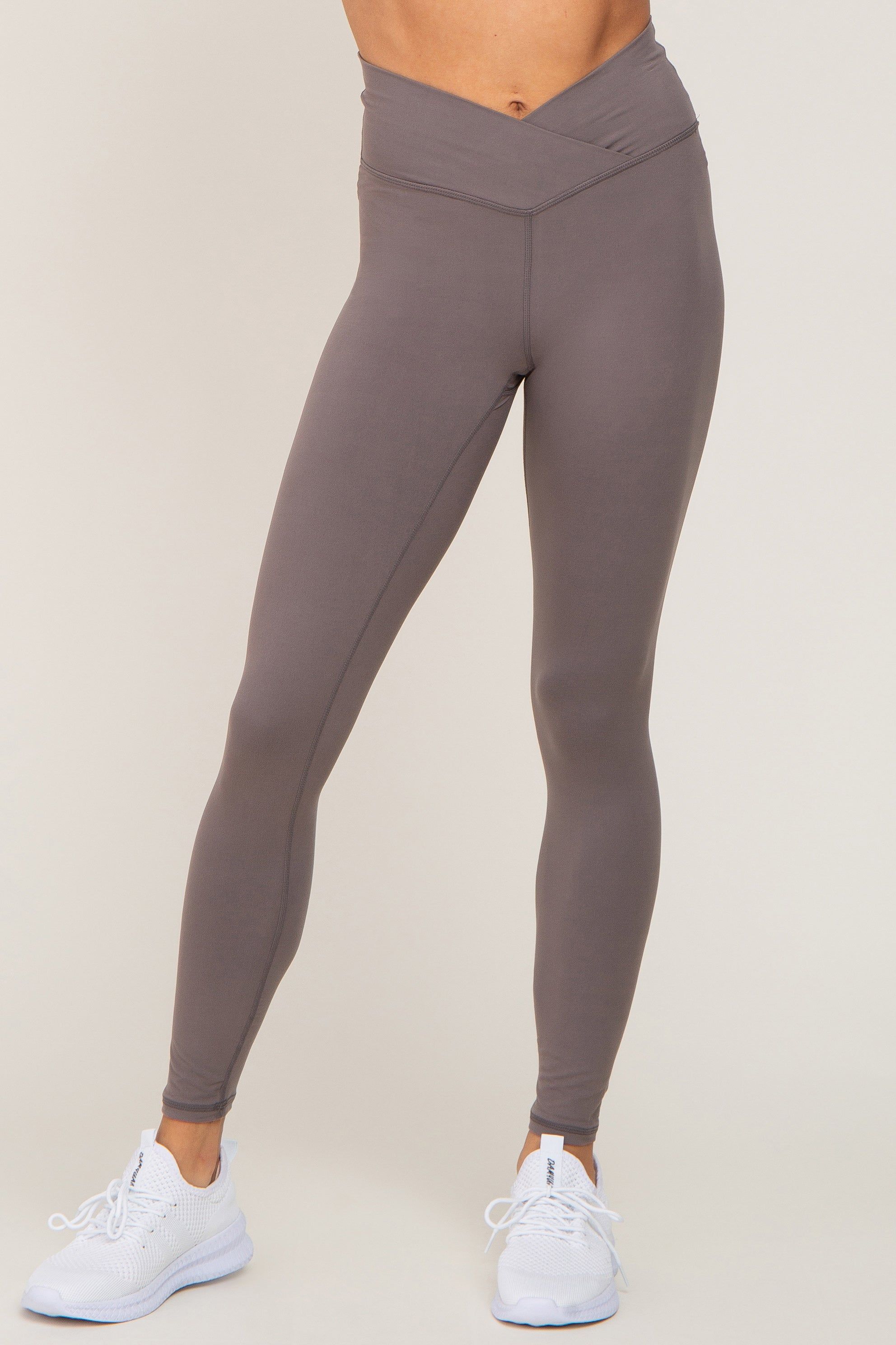 Grey Crossover Waist Leggings sold by Pinkblush product image thumbnail 2