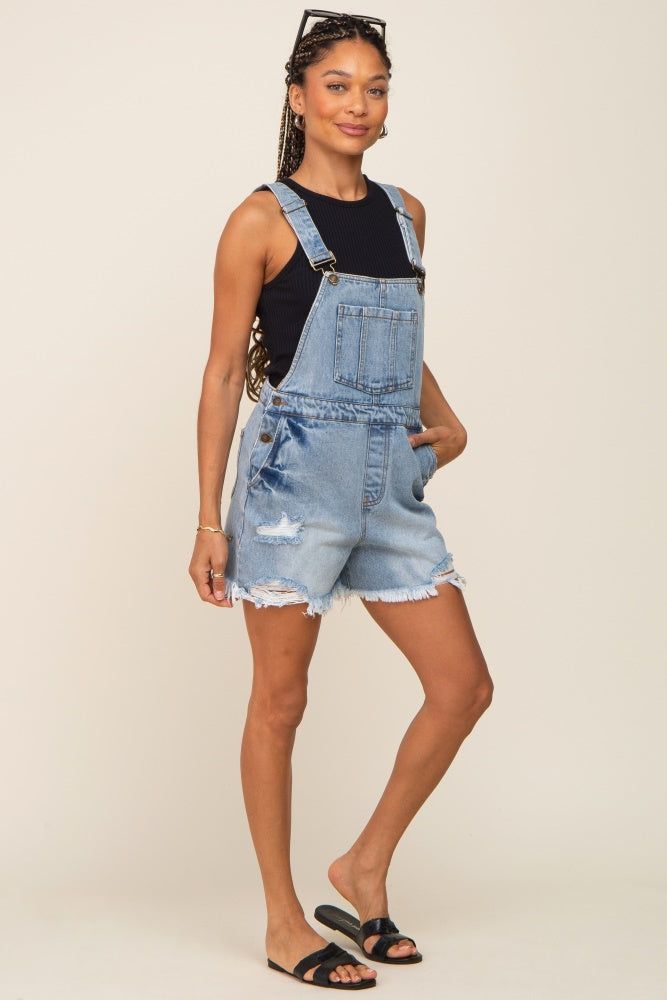 Blue Distressed Short Overalls sold by Pinkblush product image thumbnail 5