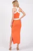 Orange Colorblock Knit Crop Top Skirt Set sold by Pinkblush