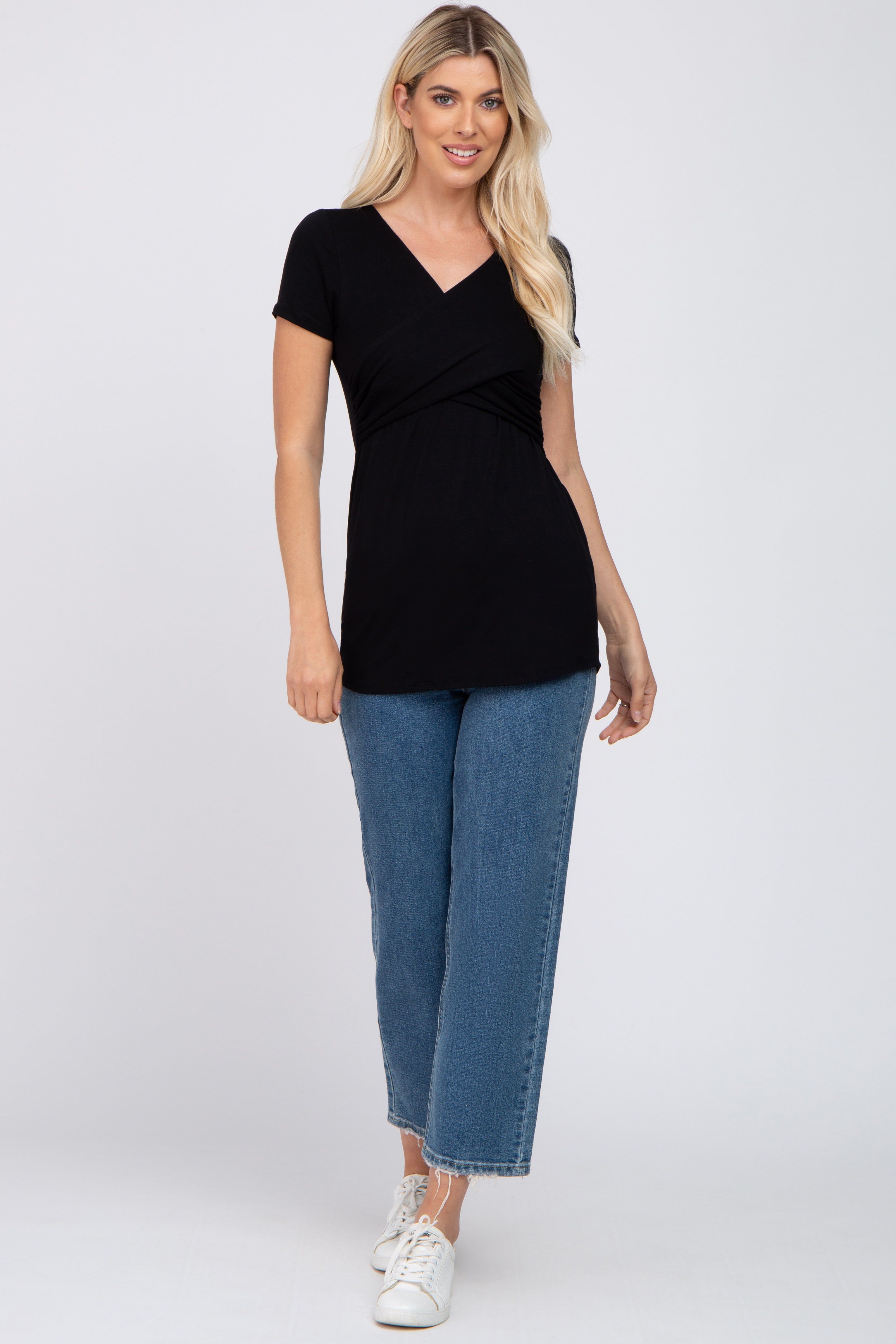 Black Crossover Nursing Top sold by Pinkblush product image thumbnail 5