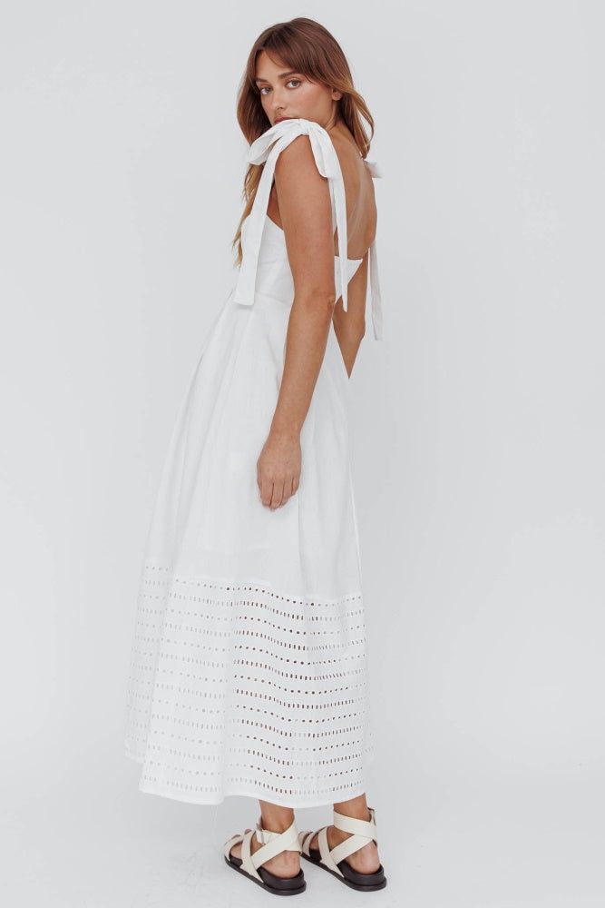 White Shoulder Strap Hole Detail Skirt Maxi Dress sold by Pinkblush product image thumbnail 2