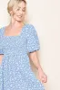Light Blue Floral Smocked Tie Back Dress sold by Pinkblush