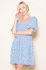 Light Blue Floral Smocked Tie Back Dress sold by Pinkblush