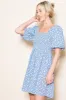 Light Blue Floral Smocked Tie Back Dress sold by Pinkblush