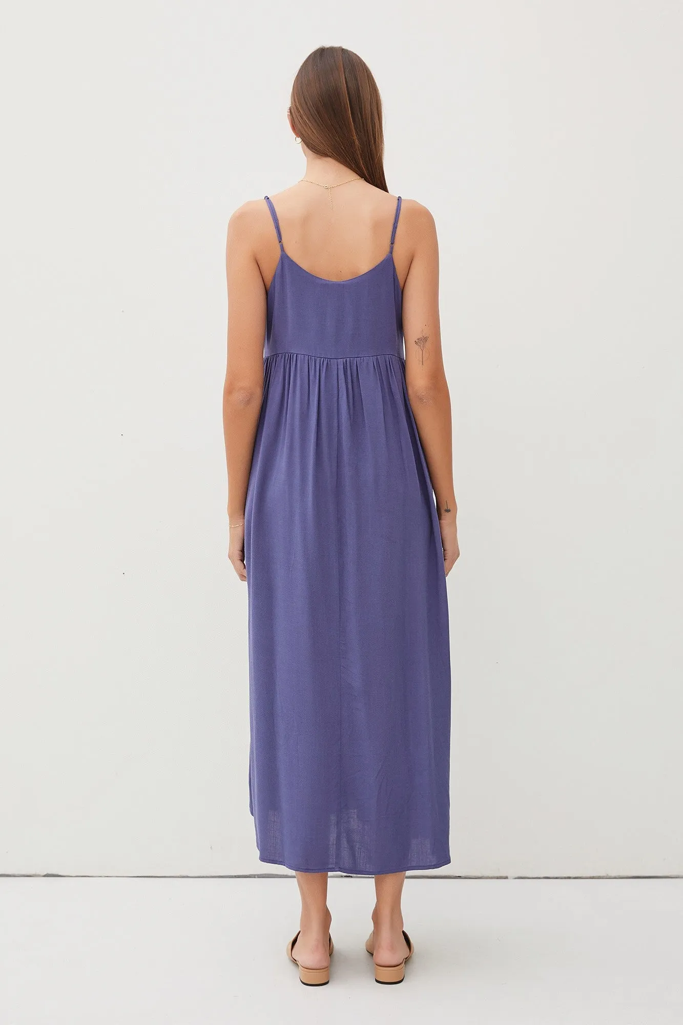 Blue Sleeveless V-Neck Midi Dress sold by Pinkblush product image thumbnail 3