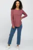 Dark Mauve Basic Long Sleeve Top sold by Pinkblush