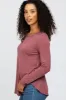 Dark Mauve Basic Long Sleeve Top sold by Pinkblush