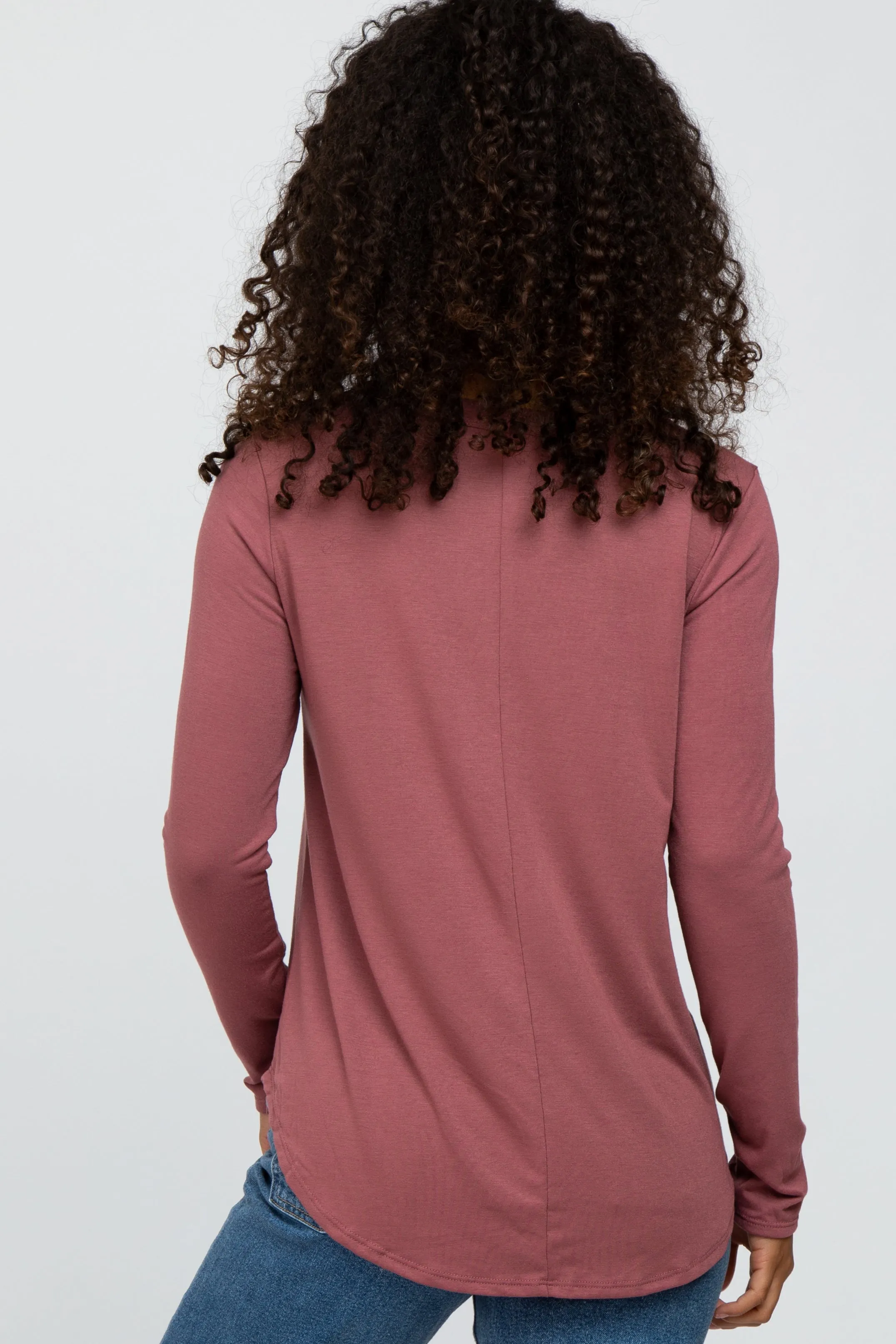 Dark Mauve Basic Long Sleeve Top sold by Pinkblush product image thumbnail 3