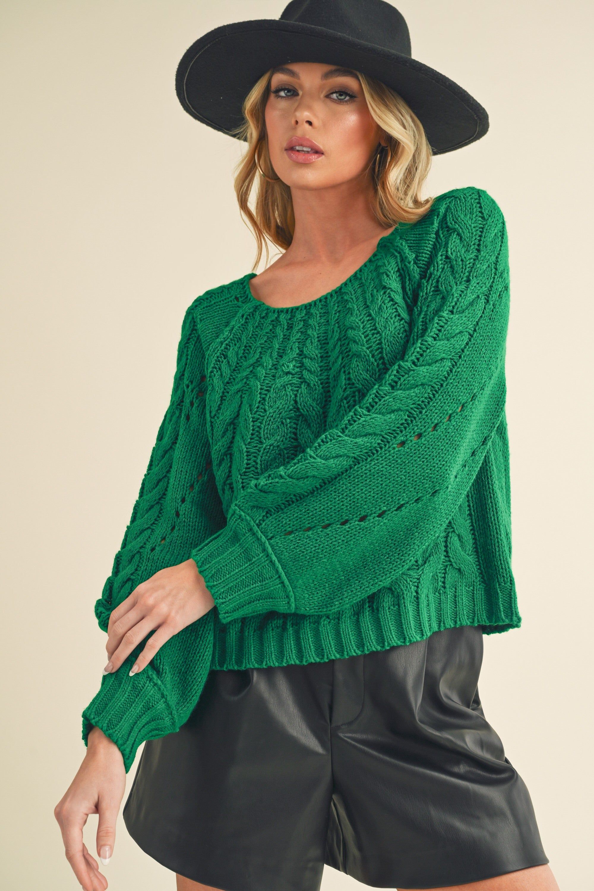 Green Knit Sweater sold by Pinkblush