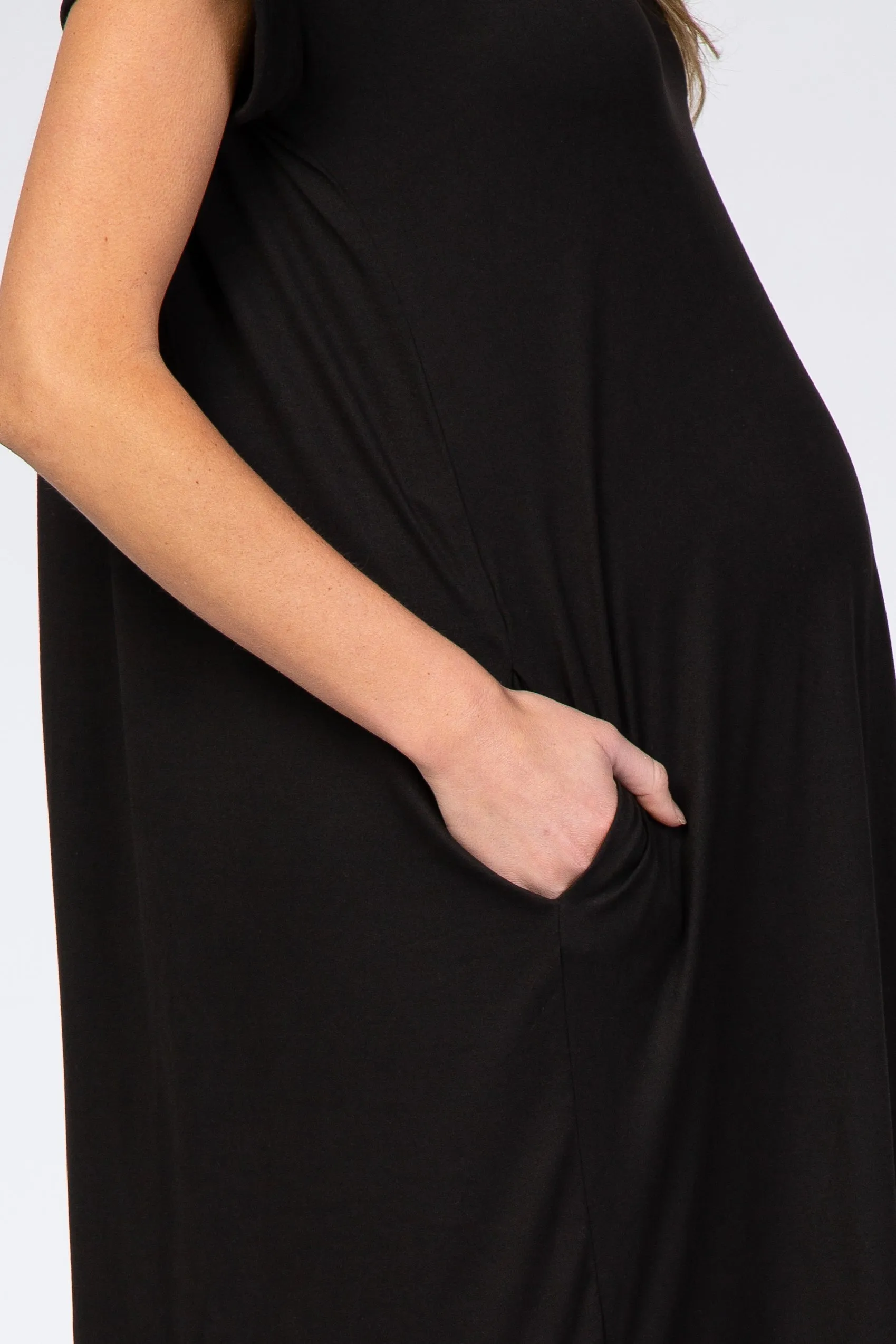 Black Side Slit Maternity Maxi Dress sold by Pinkblush product image thumbnail 4