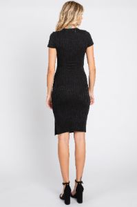 Black Ribbed Fitted Dress sold by Pinkblush