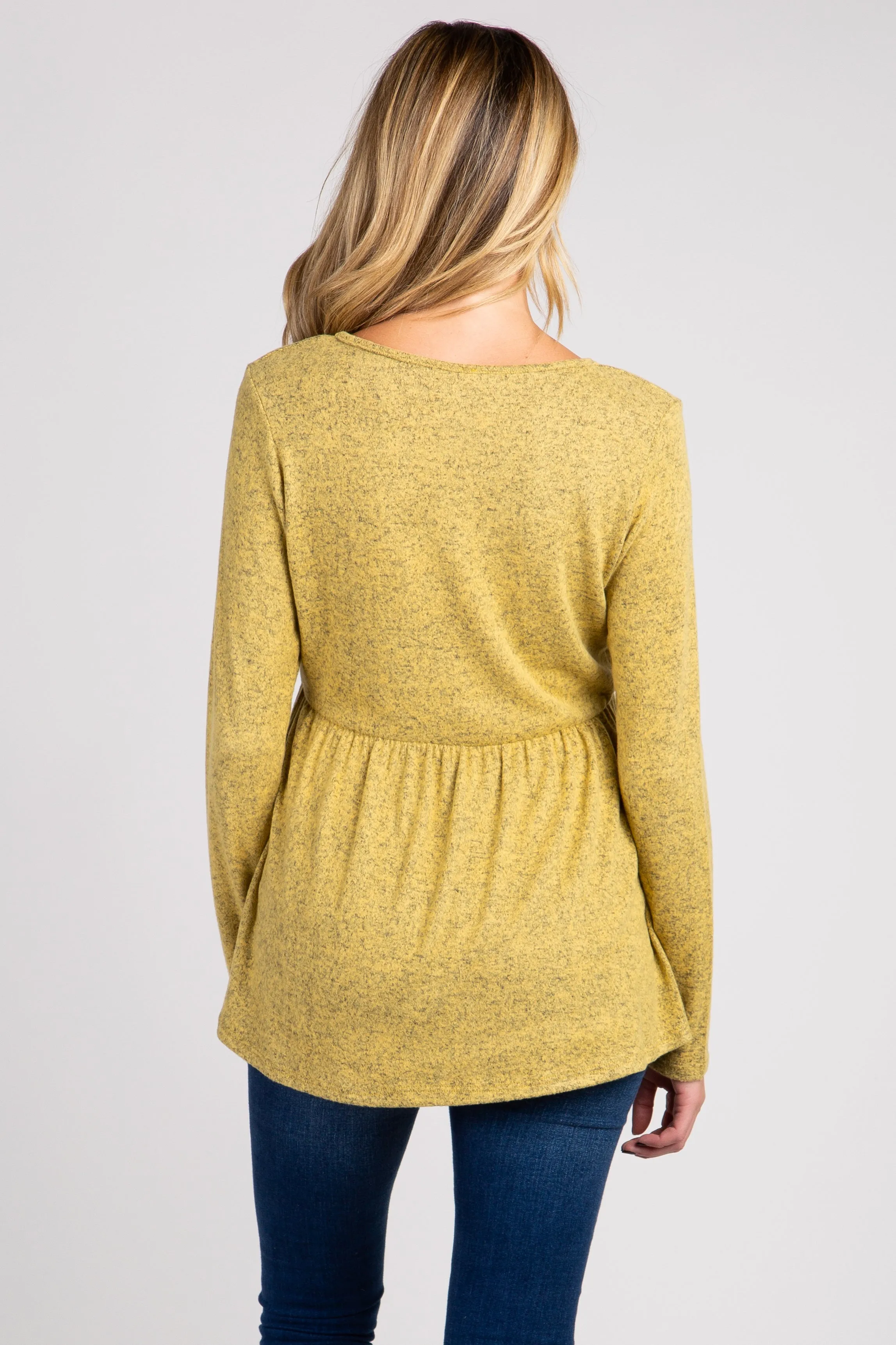 PinkBlush Yellow Soft Knit Maternity Peplum Top sold by Pinkblush product image thumbnail 3