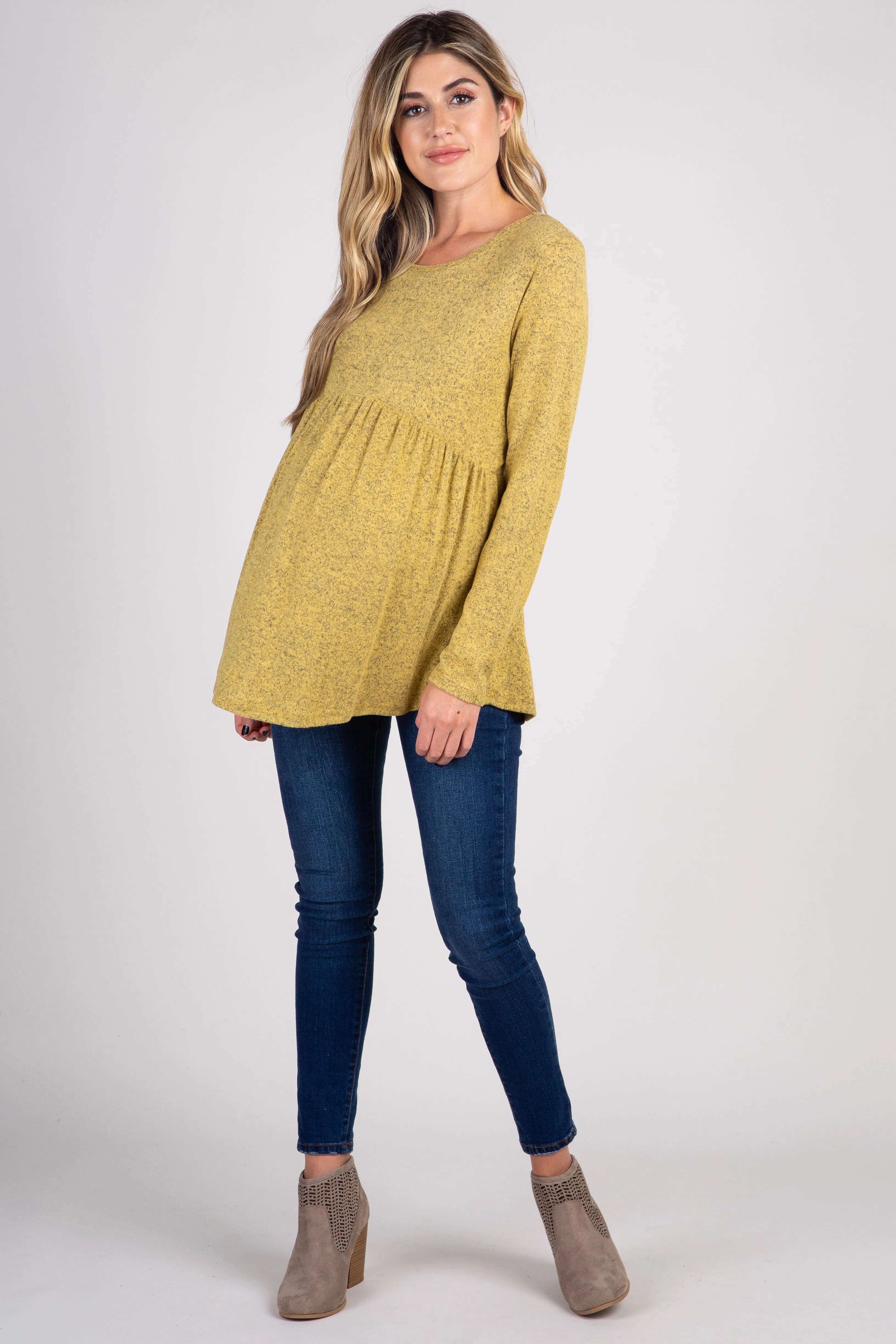 PinkBlush Yellow Soft Knit Maternity Peplum Top sold by Pinkblush product image thumbnail 4