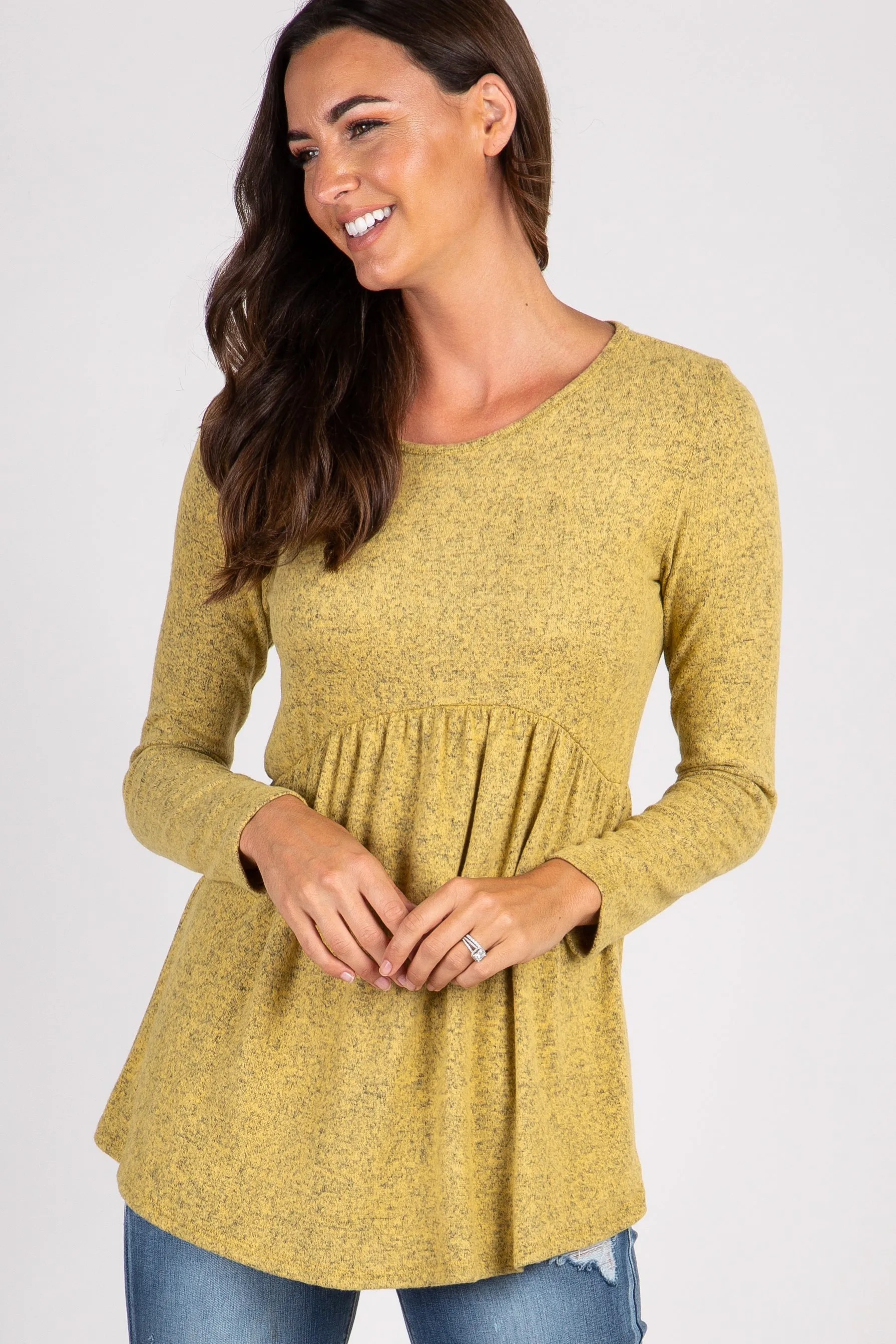 PinkBlush Yellow Soft Knit Maternity Peplum Top sold by Pinkblush product image thumbnail 5