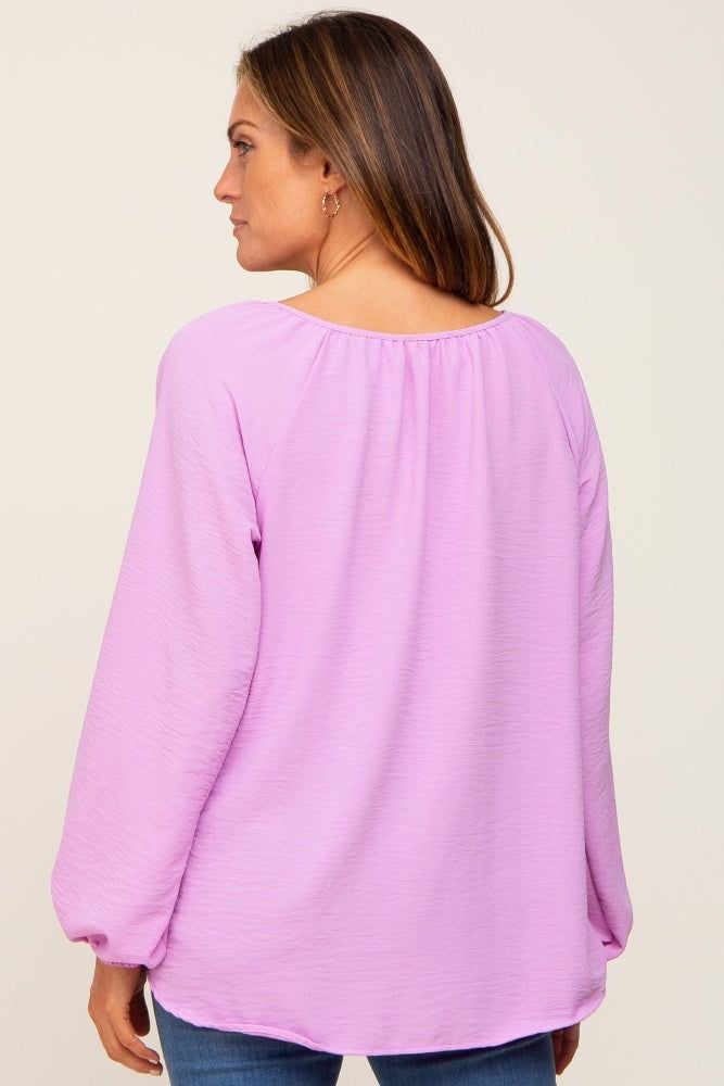 Lavender Long Puff Sleeve Blouse sold by Pinkblush product image thumbnail 3