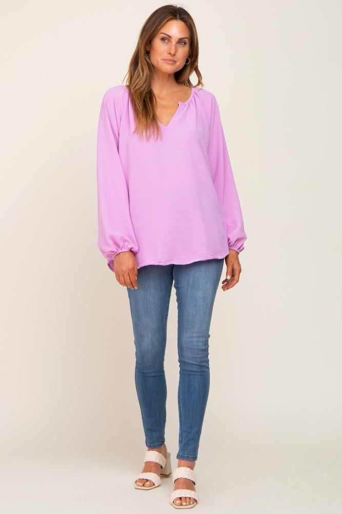 Lavender Long Puff Sleeve Blouse sold by Pinkblush product image thumbnail 4