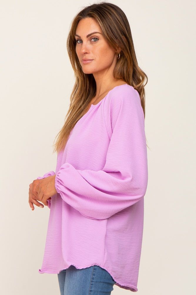 Lavender Long Puff Sleeve Blouse sold by Pinkblush product image thumbnail 2