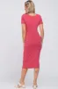 Coral Fitted Maternity Midi Dress sold by Pinkblush