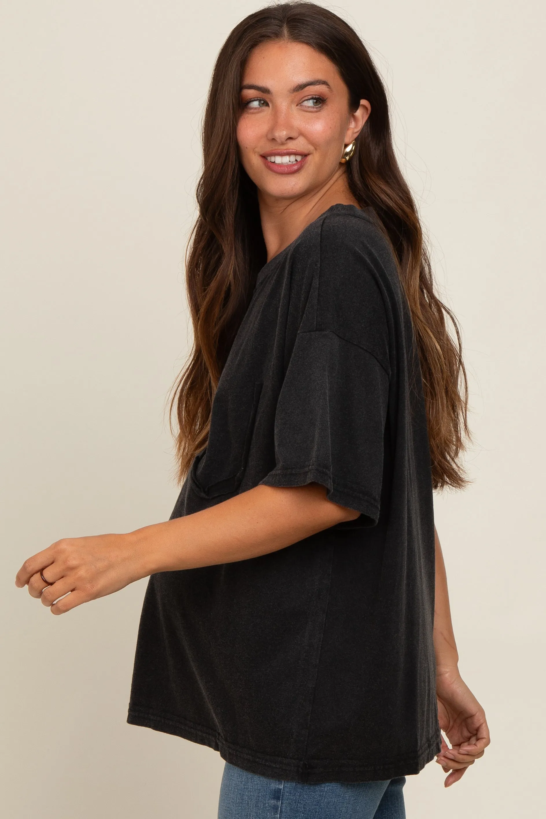 Charcoal Vintage Wash Oversized Maternity Tee sold by Pinkblush product image thumbnail 2