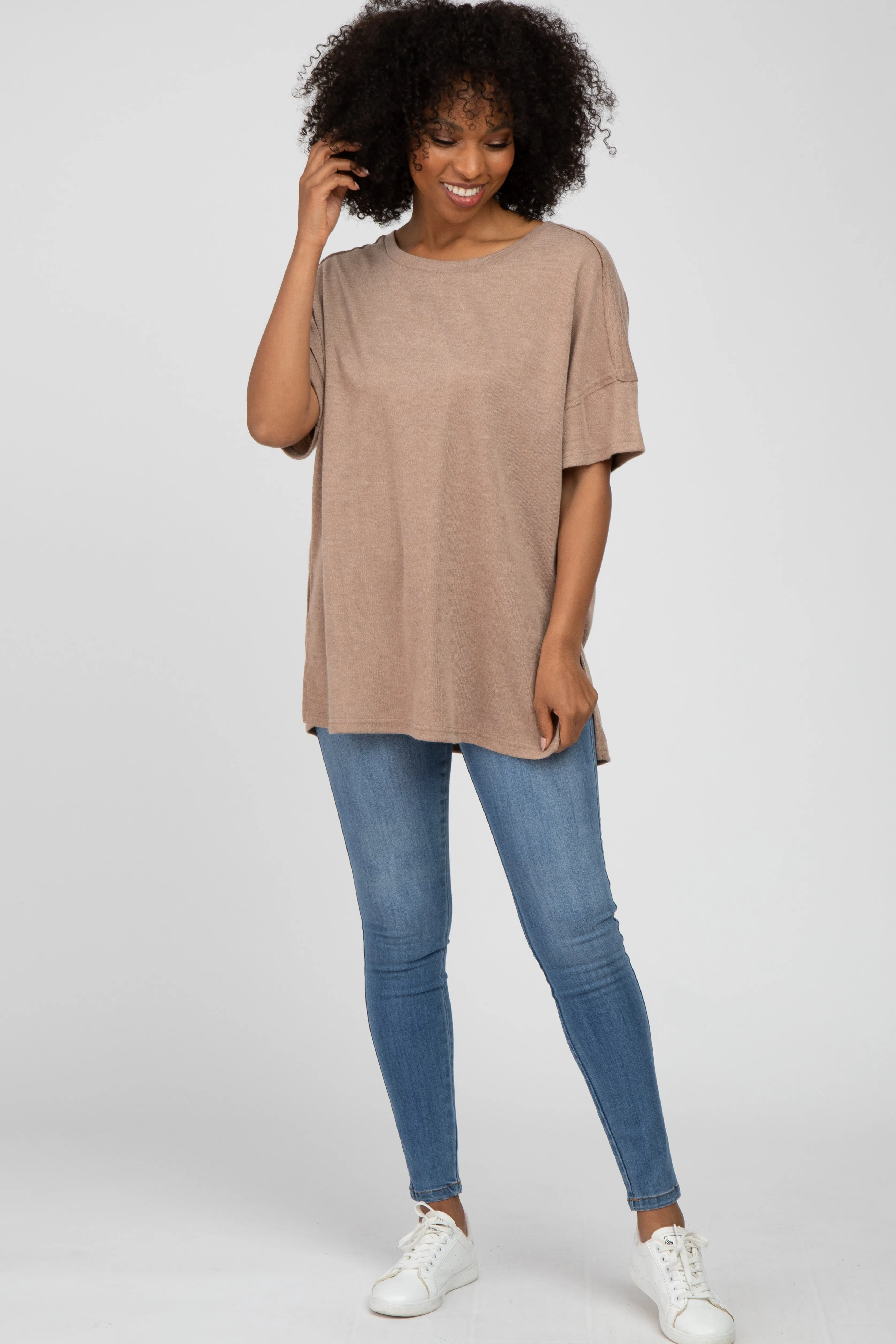 Mocha Knit Oversized Top sold by Pinkblush product image thumbnail 2