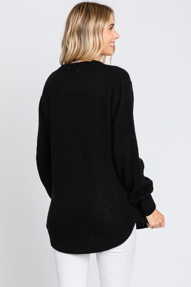 Black Knit Pullover Sweater sold by Pinkblush product image thumbnail 3
