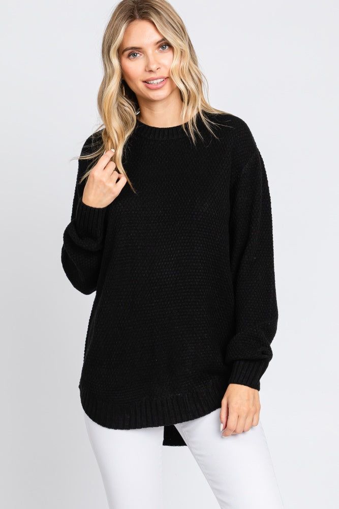 Black Knit Pullover Sweater sold by Pinkblush