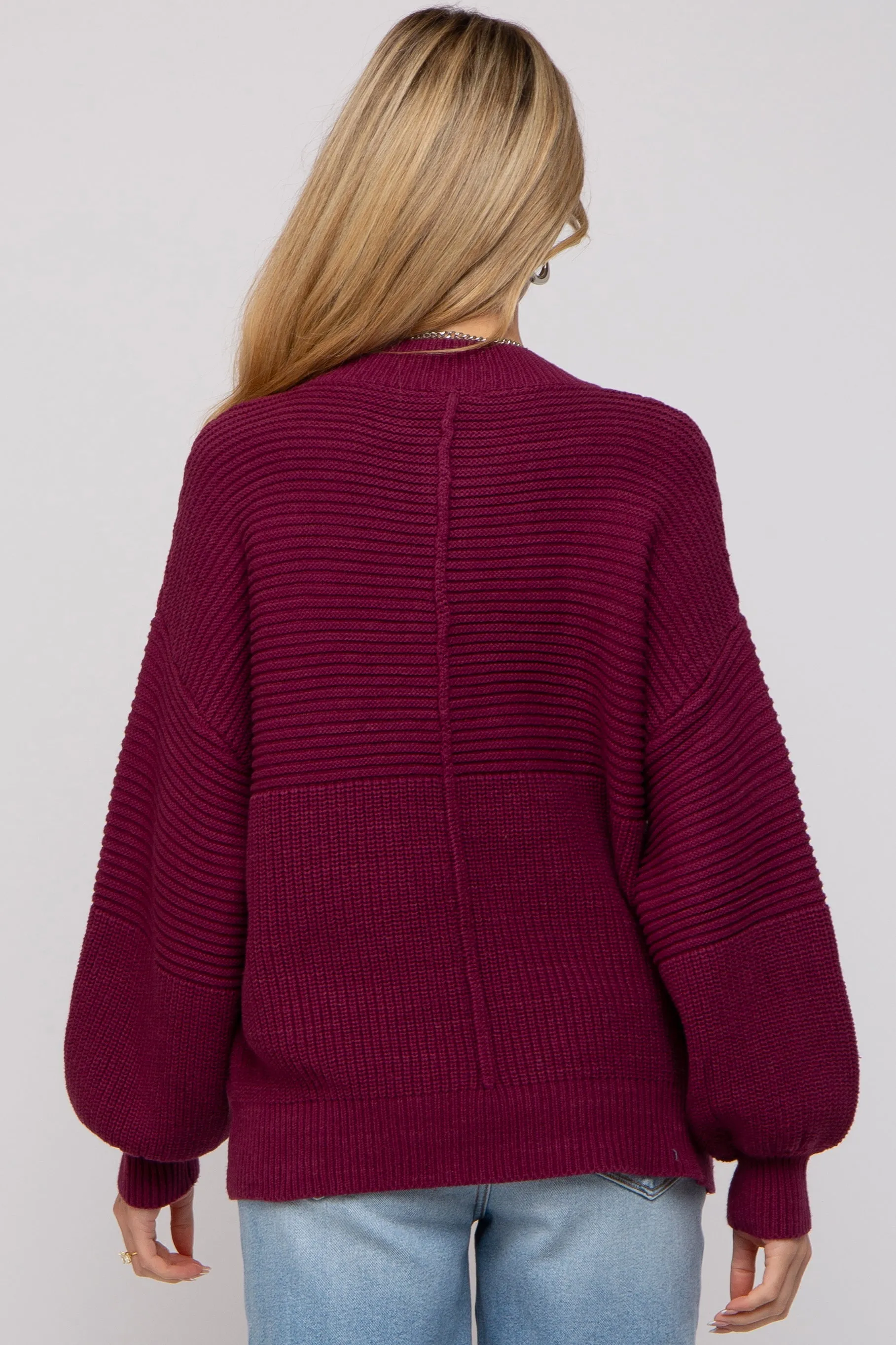 Burgundy Ribbed Maternity Sweater sold by Pinkblush product image thumbnail 3