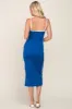Royal Blue Color Blocked Side Slit Midi Dress sold by Pinkblush